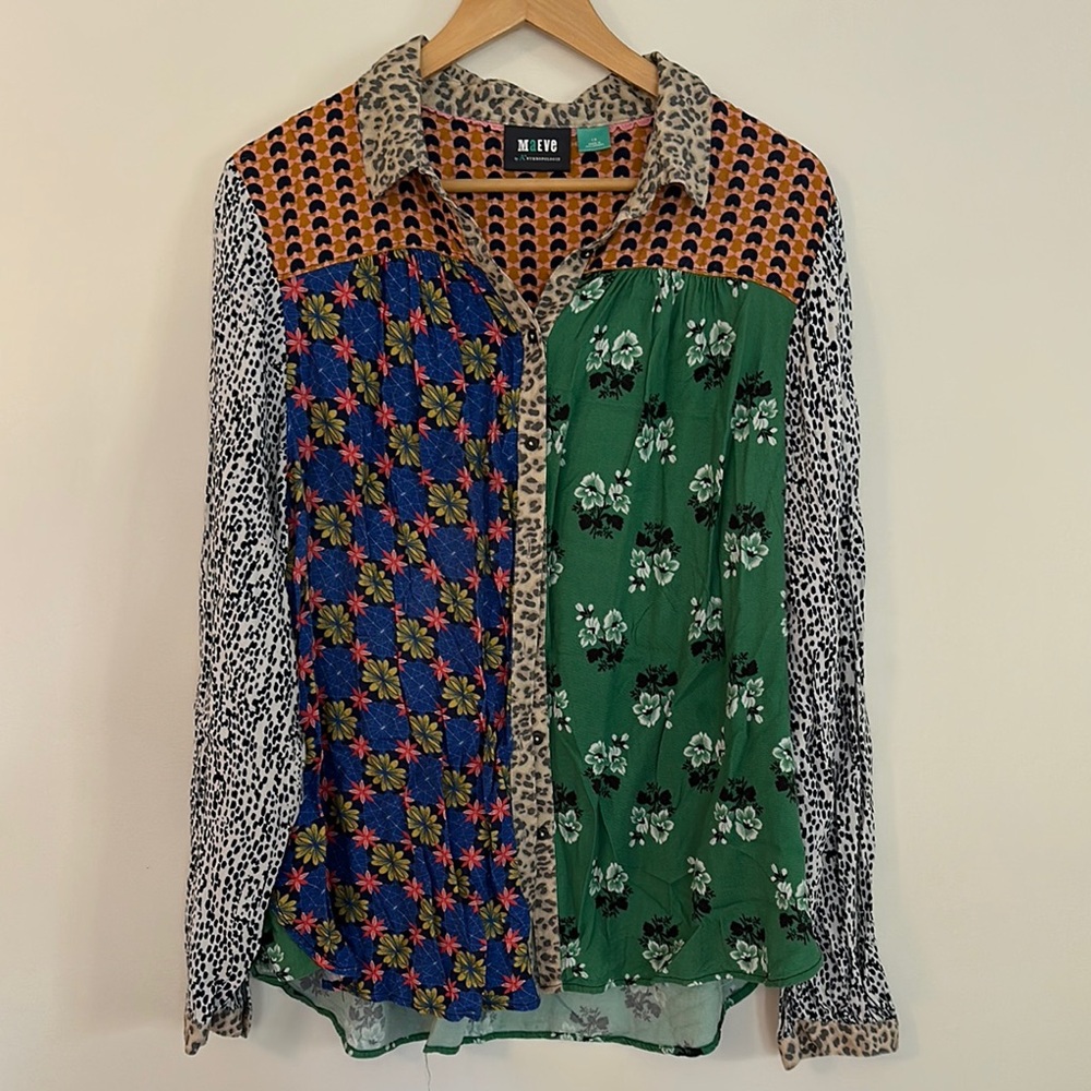 Maeve Multicolor Patchwork Blouse